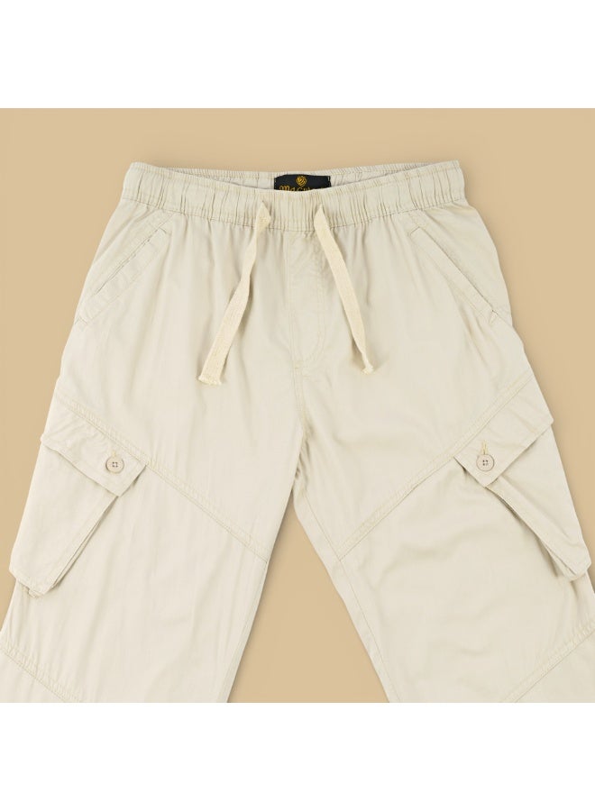 MARWAN Boys Canvas Cargo Jogger Pants with Elastic Waist and Drawstring - Image 3